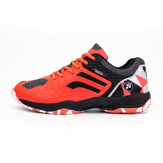 NEON CORAL / BLACK / SILVER
