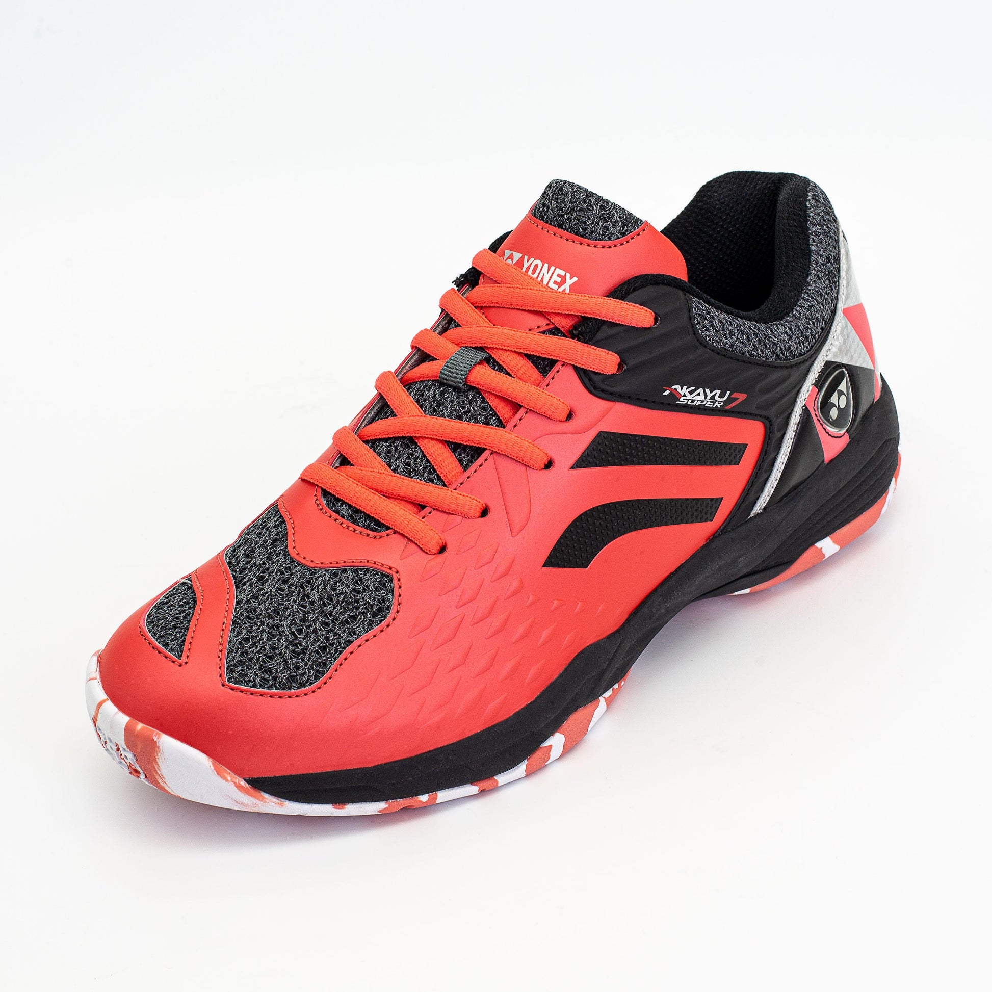NEON CORAL / BLACK / SILVER