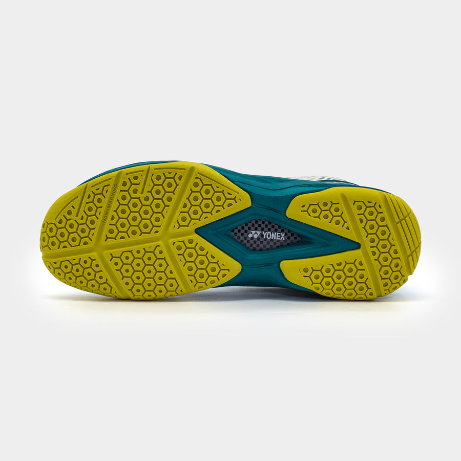 WHITE / DEEP TEAL